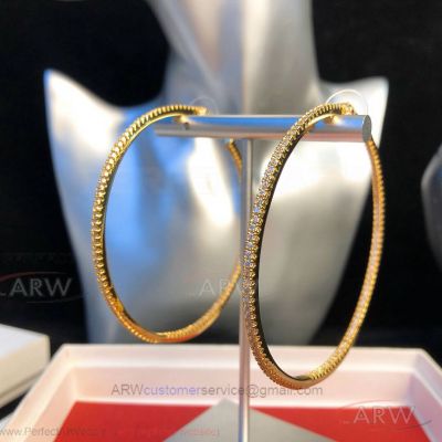 AAA Fake Celine Yellow Gold Diamond Circle Earrings